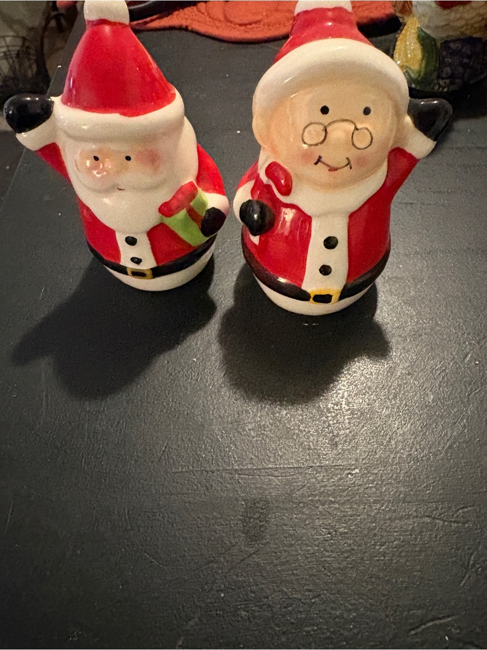 Holiday Santa Salt and Pepper Shakers - Red and White